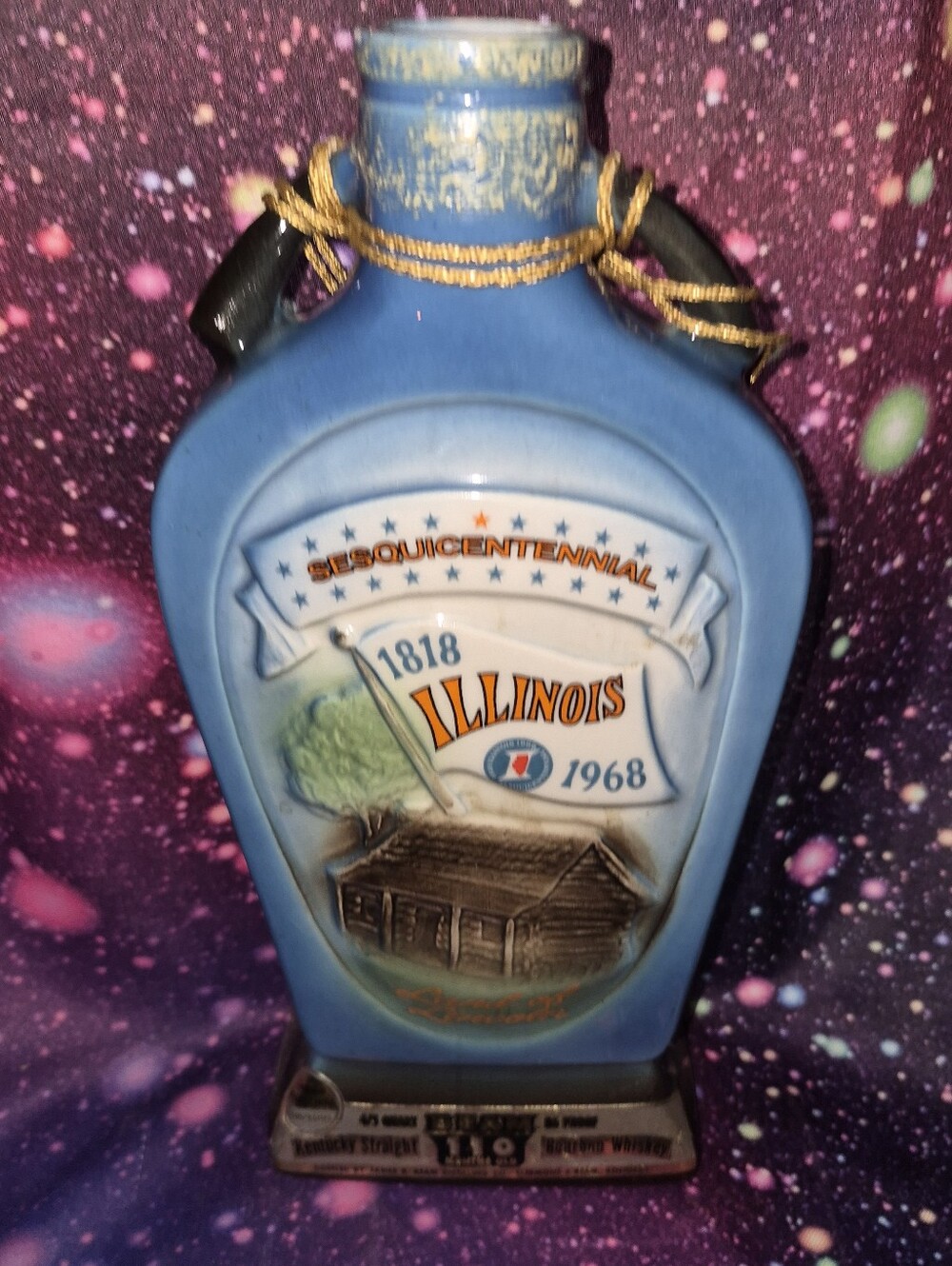 🏡🥃 Vintage 1968 Jim Beam Illinois Sesquicentennial Decanter — 150 Years of IL
